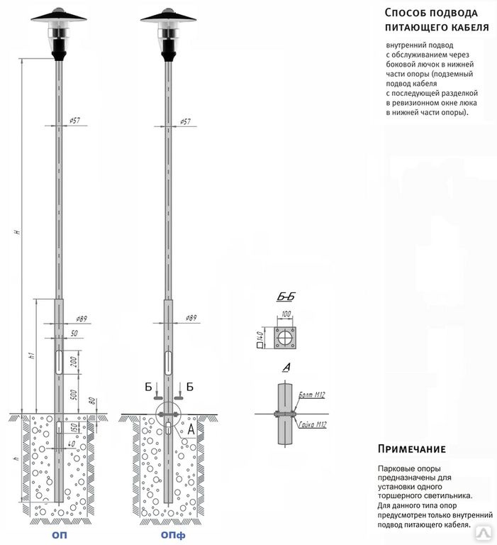 Опора парковая ОП купить в Санкт-Петербурге по договорной цене от ...