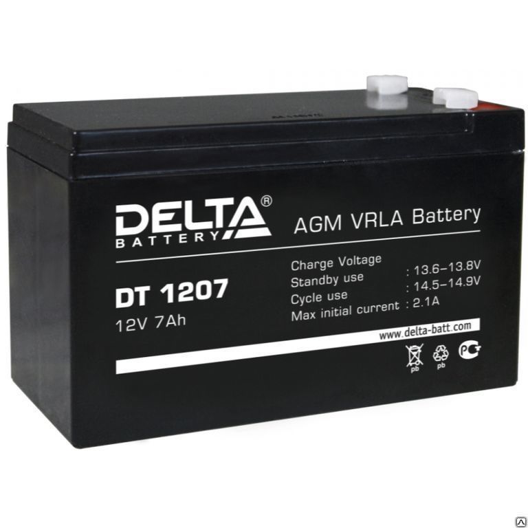 Аккумулятор DT 12В/7 А/ч Delta