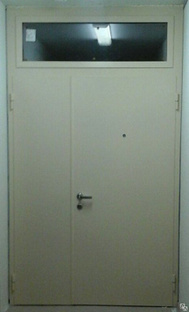 Дверь металлическая ДМОФО-2 с остеклением и фрамугой 