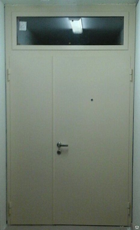 Металлическая дверь ДМОФО-2 с остеклением и фрамугой