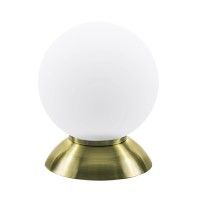 Настольная лампа (MT5092-1EB) GLOBO 1х40W E14 electroplating bronze/white