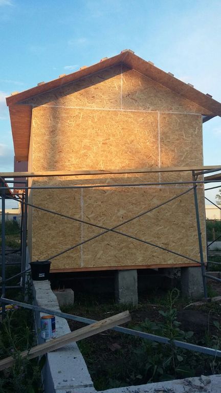 Каркасно-щитовой дачный дом из дерева 3х4 м