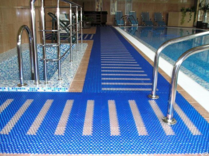Модульное антискользящее покрытие для бассейнов саун и влажных помещений волна 14 мм