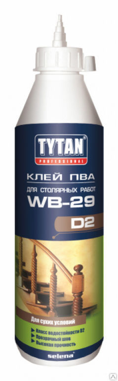 ПВА клей D2 для столярных работ 750 г Tytan Professional