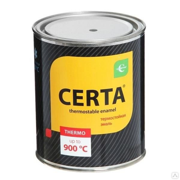 Эмаль ЦЕРТА термостойкая черная ж/б 0,8 кг