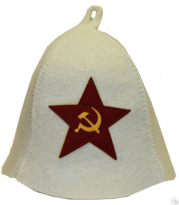 Шапка для бани с аппликацией "Советская звезда"