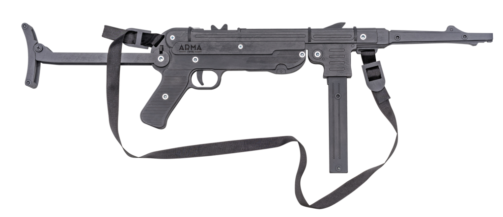 Резинкострел макет деревянный стреляющий пистолет-пулемет MP-40