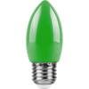 Лампа светодиодная LB-376 (1W) 230V E27 зеленый свеча для белт лайта