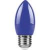 Лампа светодиодная LB-376 (1W) 230V E27 синий свеча для белт лайта