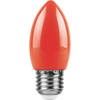 Лампа светодиодная LB-376 (1W) 230V E27 красный свеча для белт лайта
