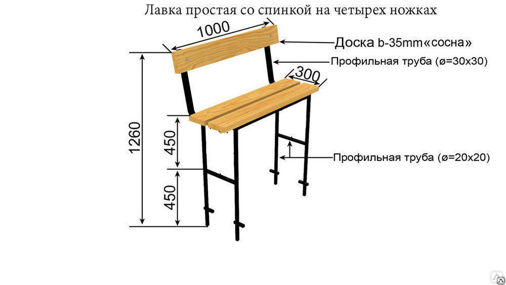 Скамейка из металла своими руками из металла со спинкой чертежи