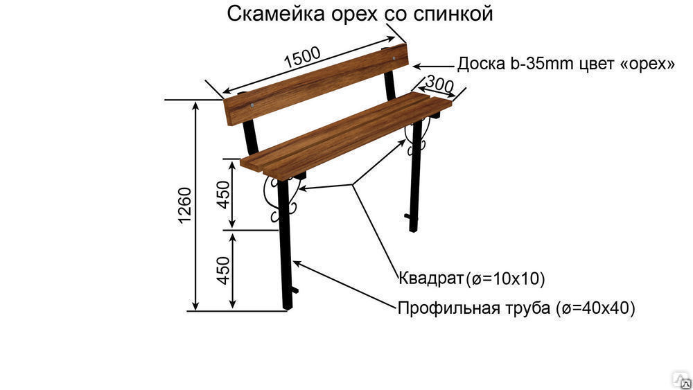 Лавочка на кладбище чертеж