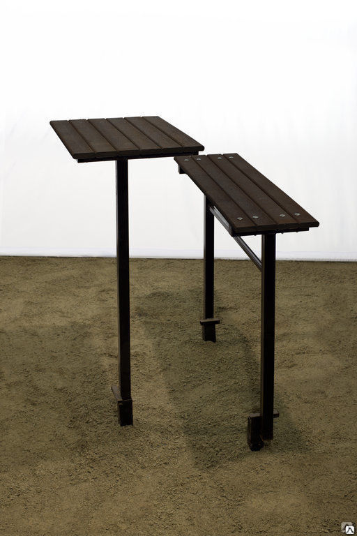 Столик и скамейка для кладбища полимерный коричневый