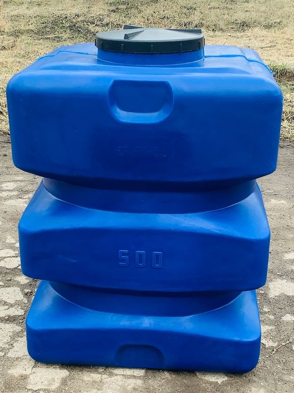 Емкость бочка 500 литров синяя пластиковая