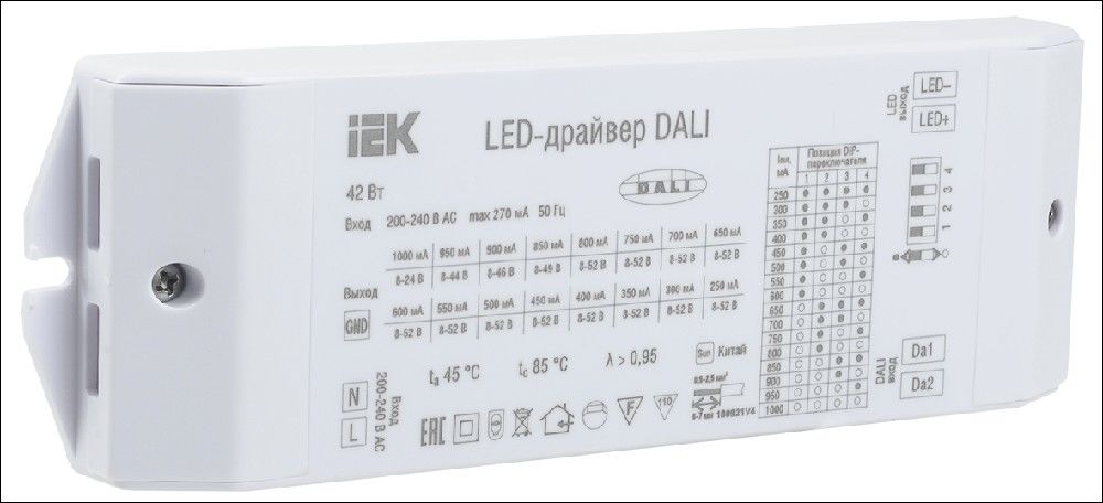 LED-драйвер DALI 42 Вт 250-1000 мА 8-52 В IEK