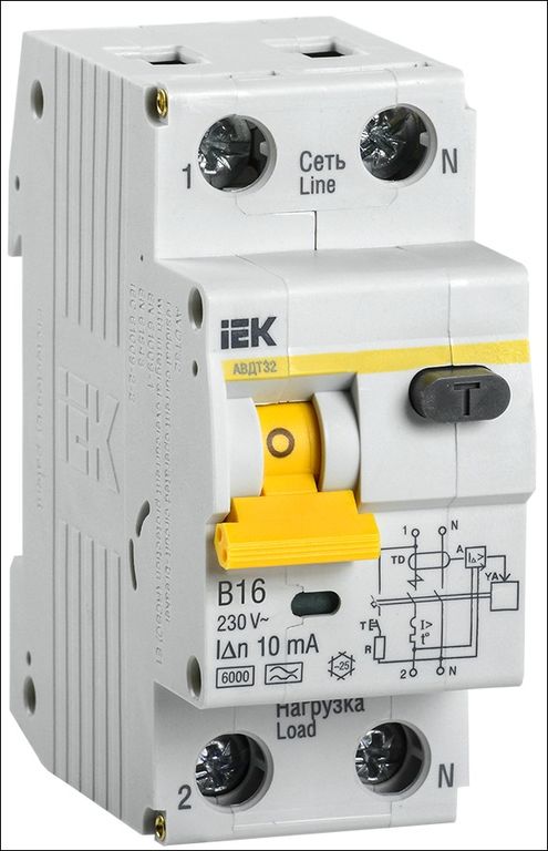 Автоматический выключатель дифференциального тока АВДТ 32 B16 10мА