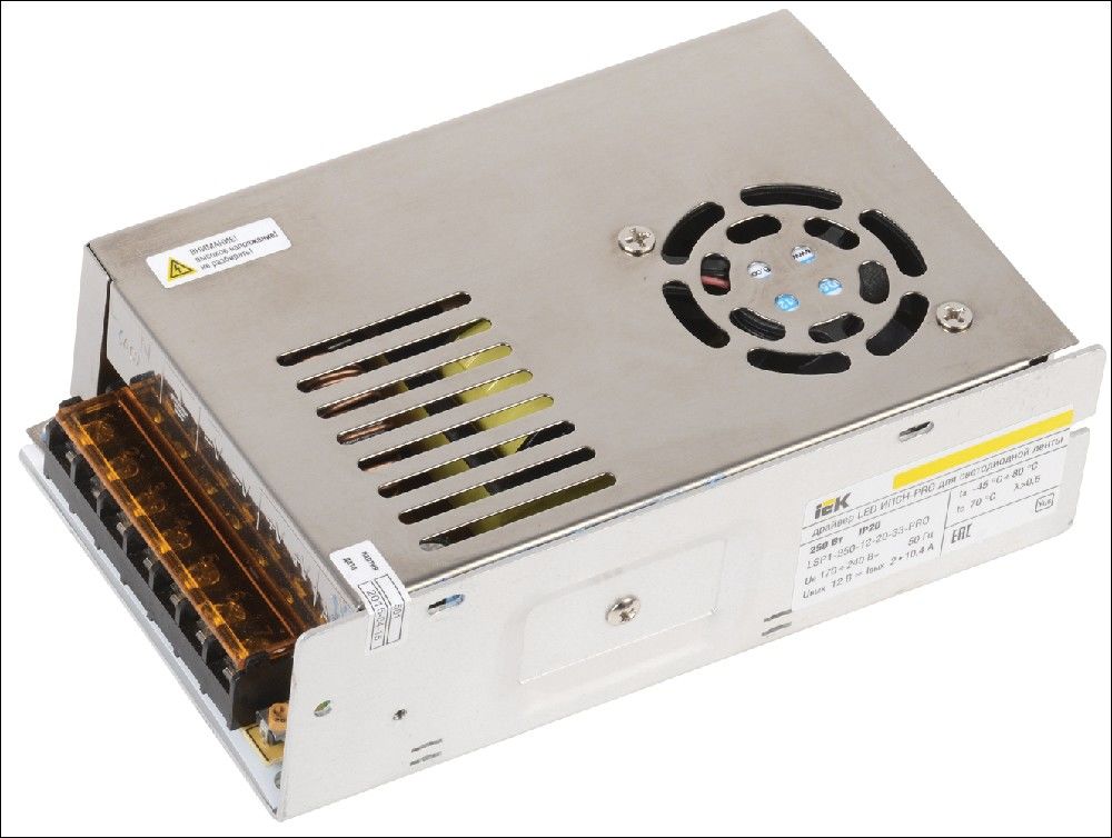 Драйвер LED ИПСН-PRO 250 Вт 12 В блок - клеммы IP20 IEK