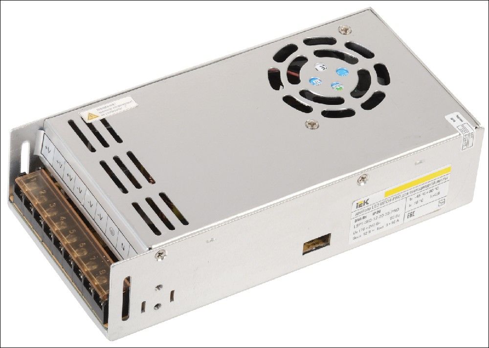Драйвер LED ИПСН-PRO 360 Вт 12 В блок - клеммы IP20 IEK