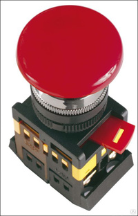 Кнопка AEAL-22 "Грибок" с фиксацией красный d22мм 240В 1з+1р ИЭК 