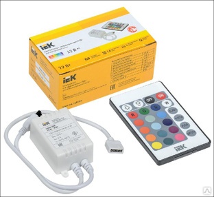 Контроллер с ПДУ ИК RGB 3 канала 12 В 2А 72 Вт IEK 