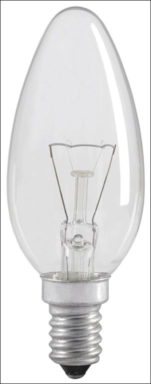Лампа накаливания C35 свеча прозрачная 40 Вт E14 IEK