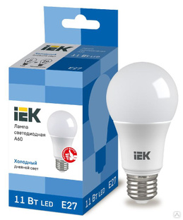 Лампа светодиодная LED A60 шар 11 Вт 230 В 6500 К E27 IEK 