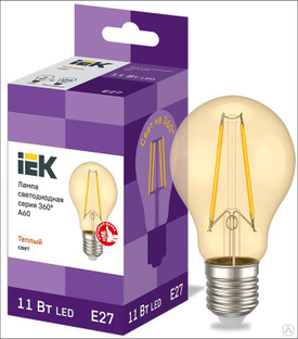 Лампа светодиодная LED A60 шар золото 11 Вт 230 В 2700 К E27 серия 360° IEK 