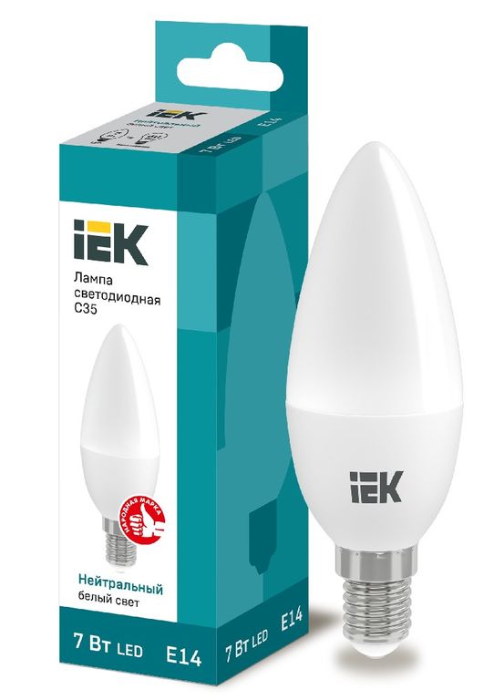 Лампа светодиодная LED C35 свеча 7 Вт 230 В 4000 К E14 IEK