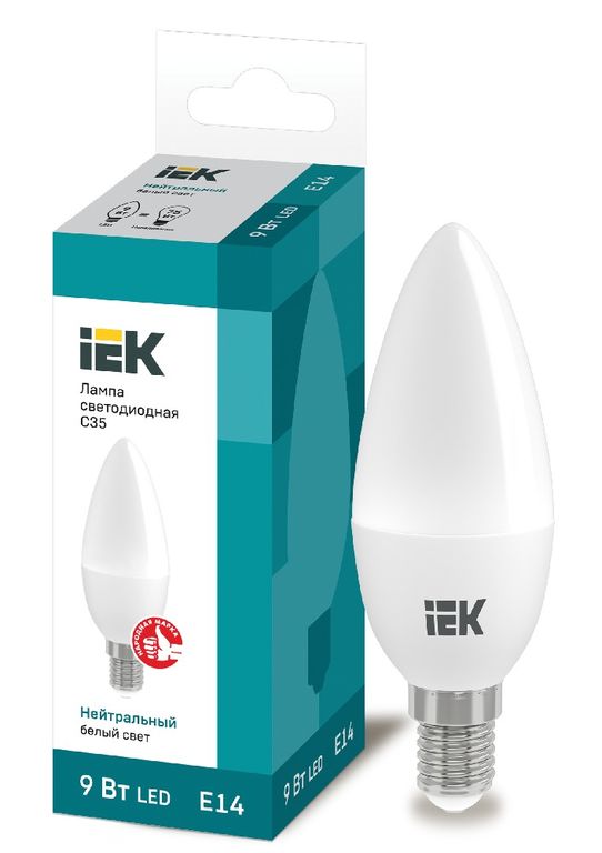 Лампа светодиодная LED C35 свеча 9 Вт 230 В 4000 К E14 IEK