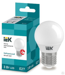 Лампа светодиодная LED G45 шар 3 Вт 230 В 4000 К E27 IEK 