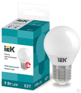 Лампа светодиодная LED G45 шар 9 Вт 230 В 4000 К E27 IEK 