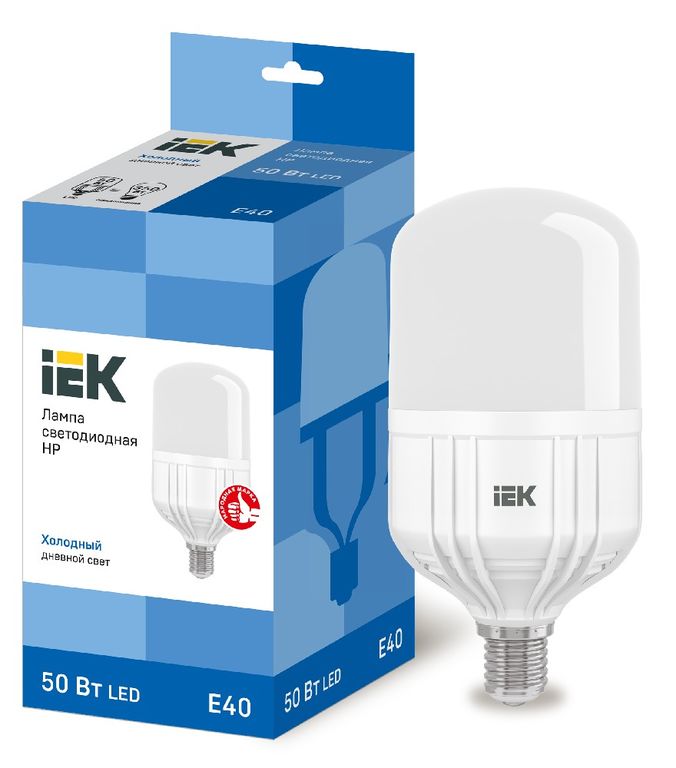 Лампа светодиодная LED HP 50 Вт 230 В 6500 К E40 IEK