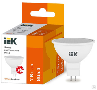 Лампа светодиодная LED MR16 софит 7 Вт 230 В 3000 К GU5.3 IEK 