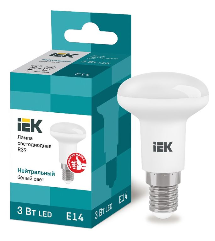 Лампа светодиодная LED R39 рефлектор 3 Вт 230 В 4000 К E14 IEK