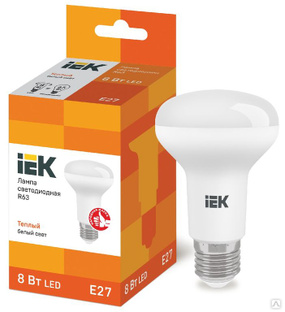 Лампа светодиодная LED R63 рефлектор 8 Вт 230 В 3000 К E27 IEK 