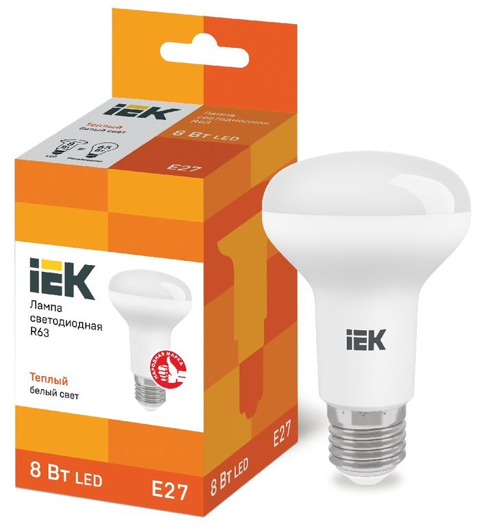 Лампа светодиодная LED R63 рефлектор 8 Вт 230 В 3000 К E27 IEK