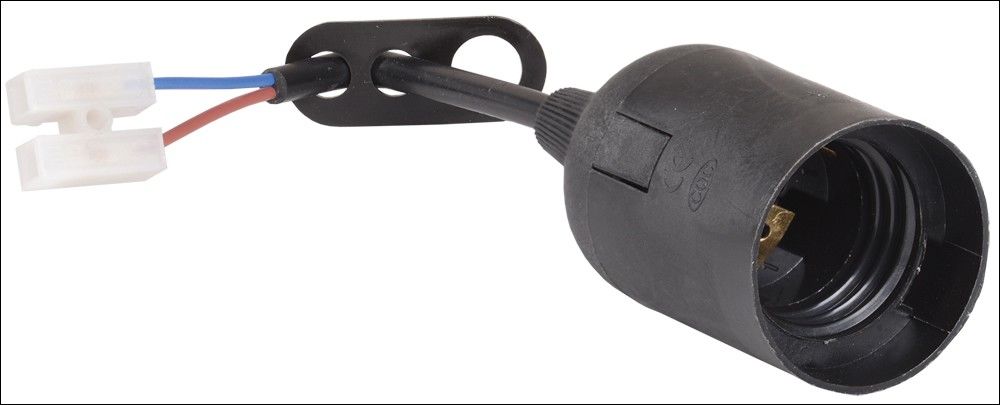 Патрон Ппл27-04-К52 подвесной с шнуром, пластик, Е27, черный (50 шт), IEK