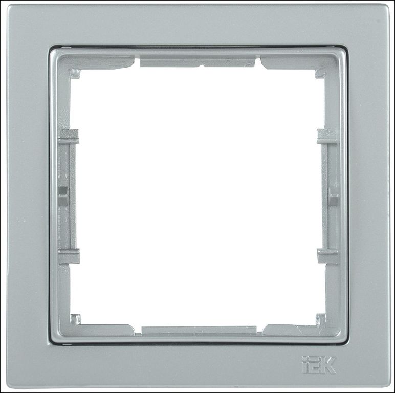 Рамка РУ-1-БС 1 мест. квадратная BOLERO Q1 серебряный IEK