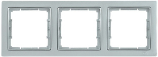 Рамка РУ-3-БС 3 мест. квадратная BOLERO Q1 серебряный IEK 