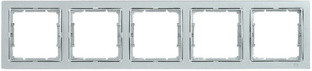 Рамка РУ-5-БС 5 мест. квадратная BOLERO Q1 серебряный IEK 