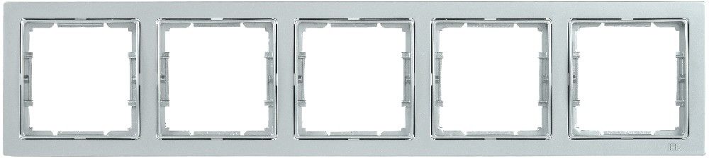 Рамка РУ-5-БС 5 мест. квадратная BOLERO Q1 серебряный IEK