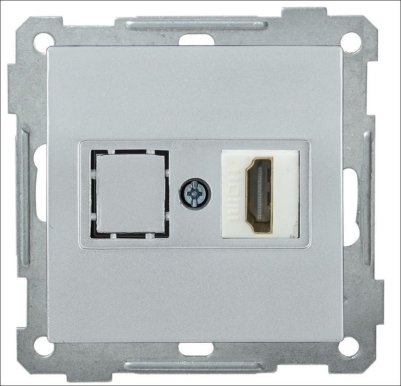Розетка РHDMI-0-Б HDMI BOLERO серебряный IEK