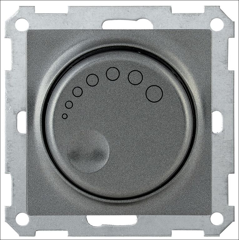 Светорегулятор поворотный СС10-1-1-Б с инд. 600Вт BOLERO антрацит IEK