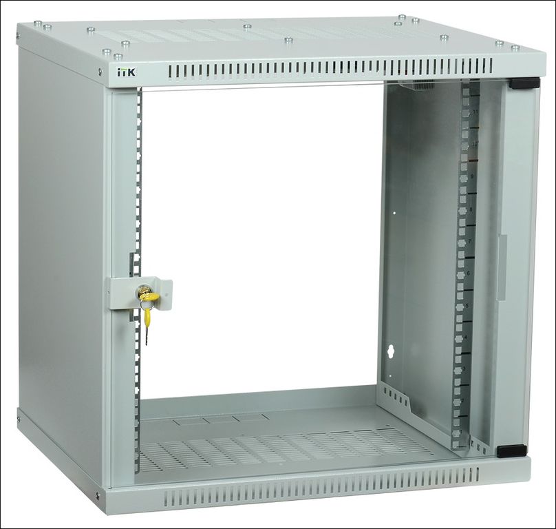Шкаф LINEA WE 15U 600x650мм дверь стекло серый ITK