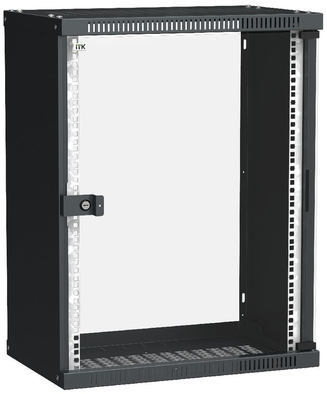 Шкаф LINEA WE 15U 550x350мм дверь стекло черный ITK