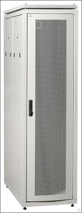 Шкаф сетевой 19" LINEA N 24U 600х1000 мм перфорированные двери серый ITK 