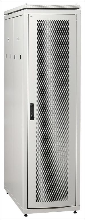 Шкаф сетевой 19" LINEA N 24U 600х1000 мм перфорированные двери серый ITK
