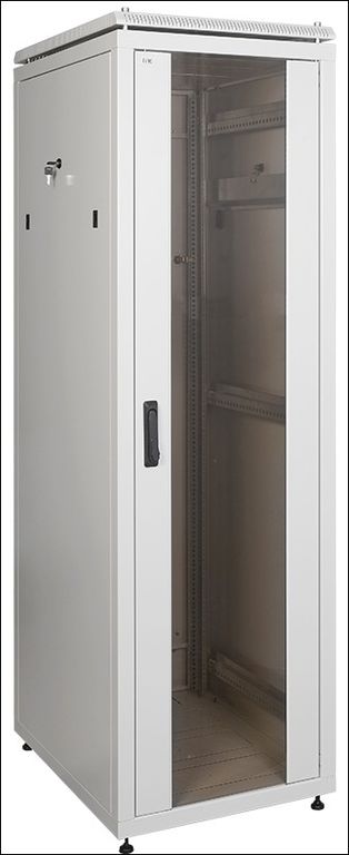 Шкаф сетевой 19" LINEA N 33U 600х600 мм стеклянная передняя дверь серый ITK