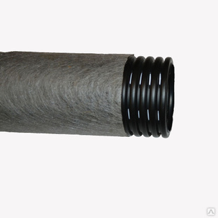 Труба перфорированная дренажная гофрированная однослойная в фильтре с геотканью 110, 160, 200 мм #1