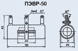 Резистор проволочный регулируемый ПЭВР 50 56 Ом